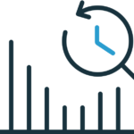 Icon depicts safety insights as a bar graph with a magnifying glass searching monitoring trends