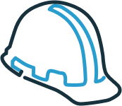 Icon of a hardhat representing Simpel's safety and HSE functionality