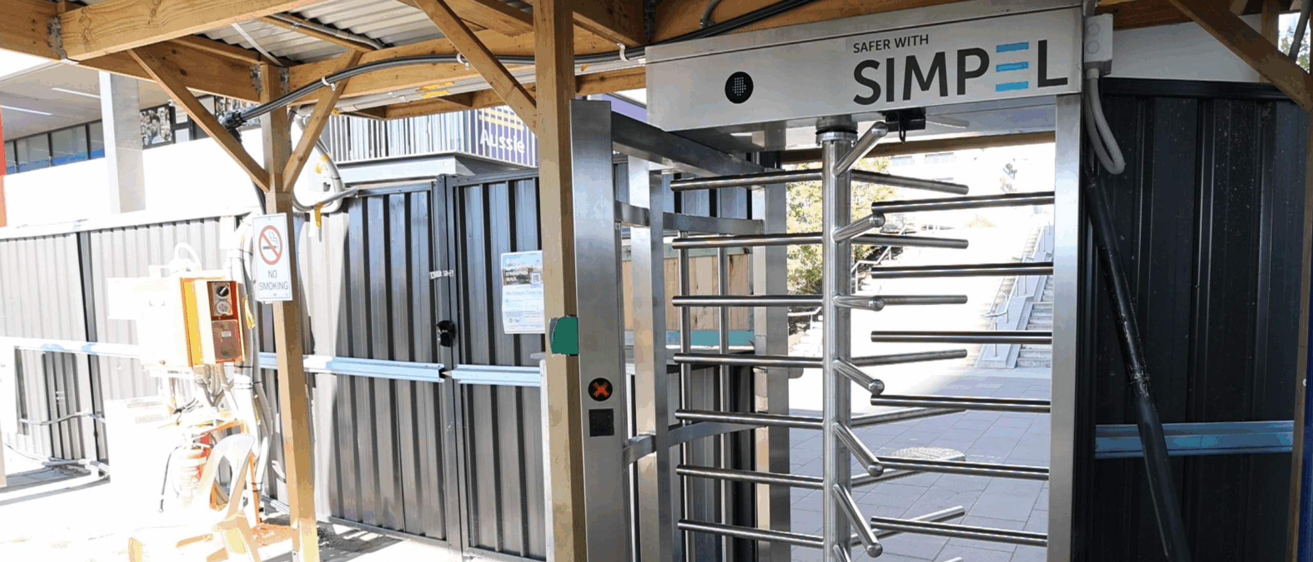 Simpel's proprietary site access turnstile installed and being utilised for construction site security